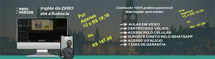 Banner curso de inglês