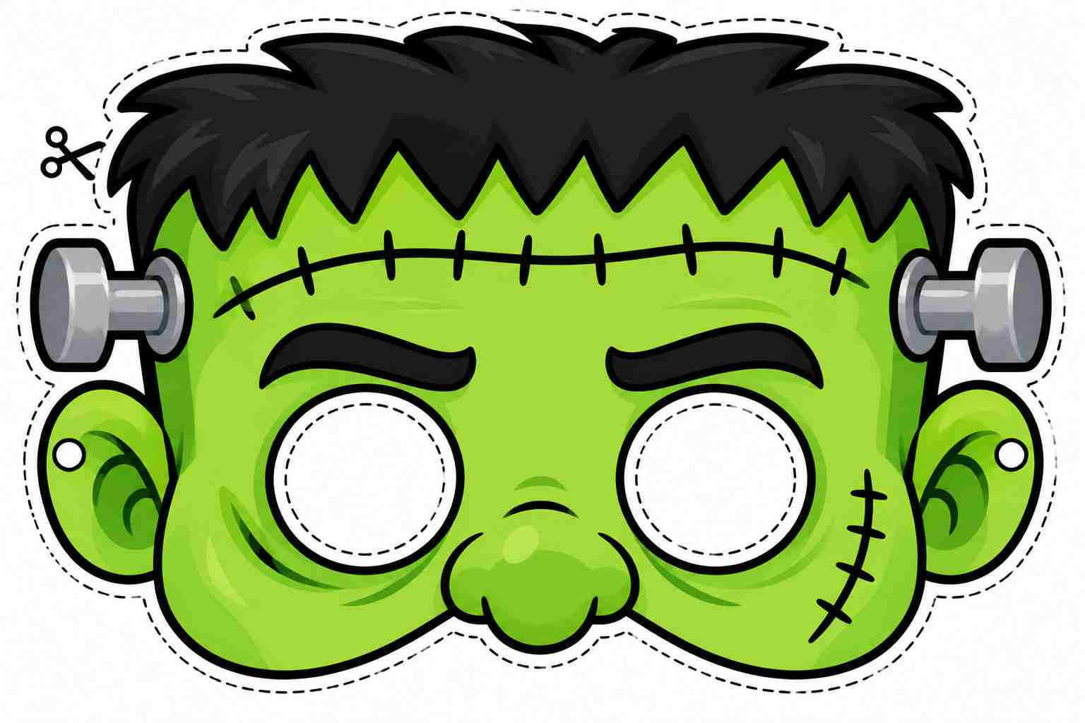 Máscara de Frankenstein para imprimir