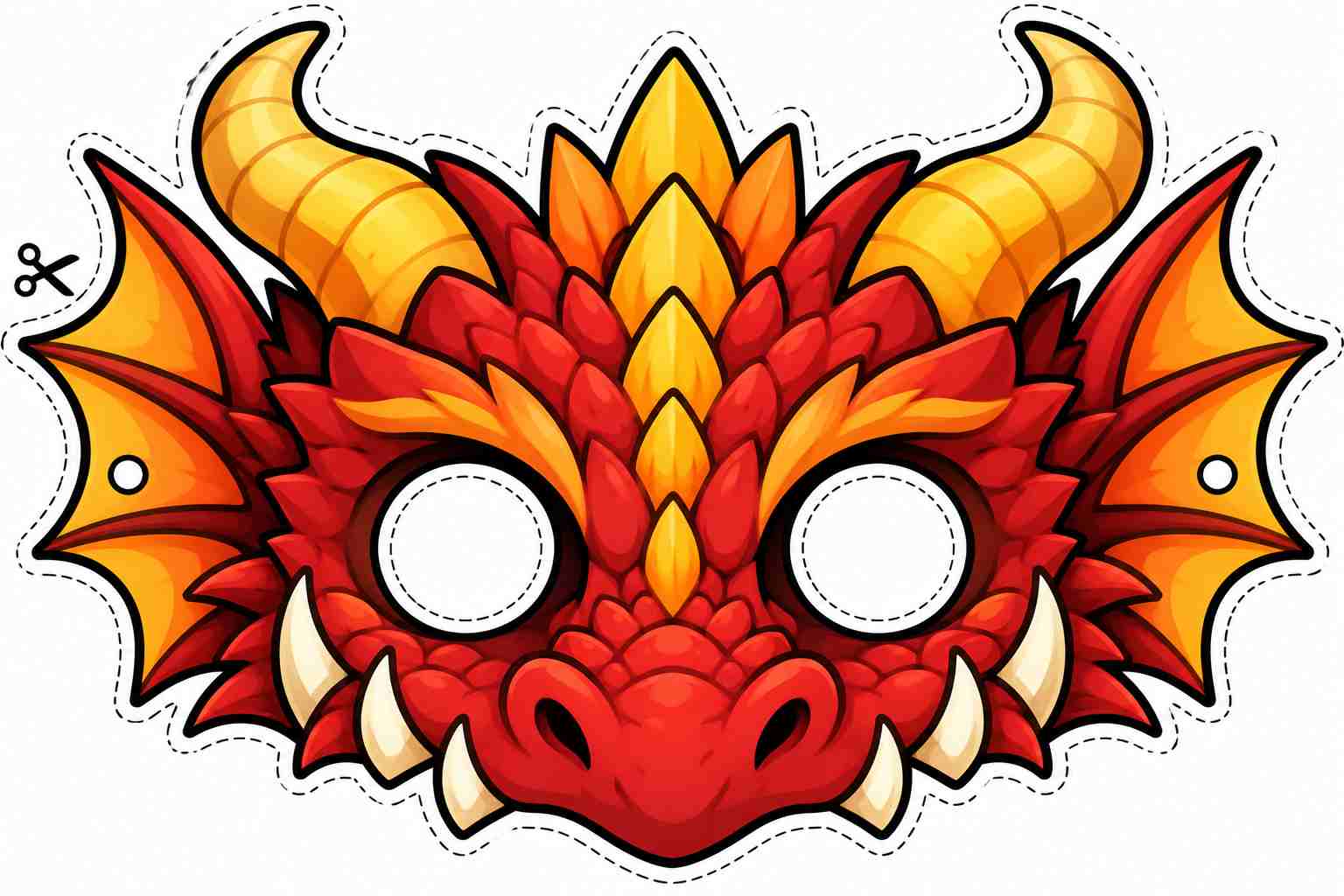 Máscara de dragão para imprimir
