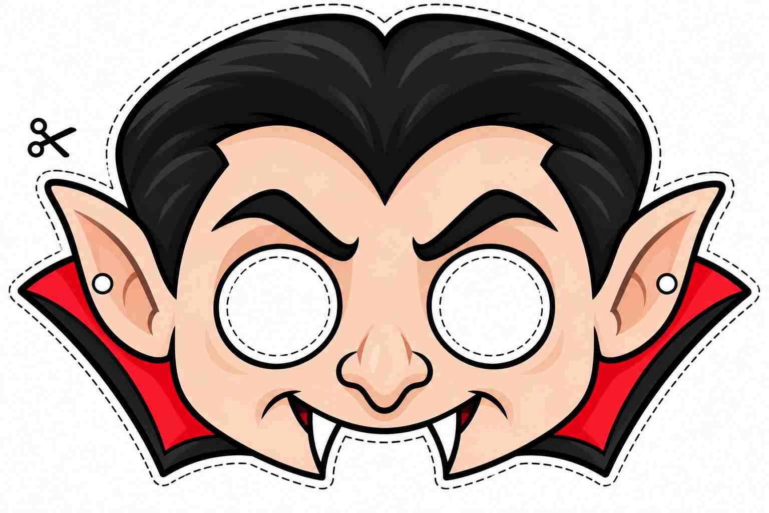 Máscara de vampiro de Halloween para imprimir e recortar