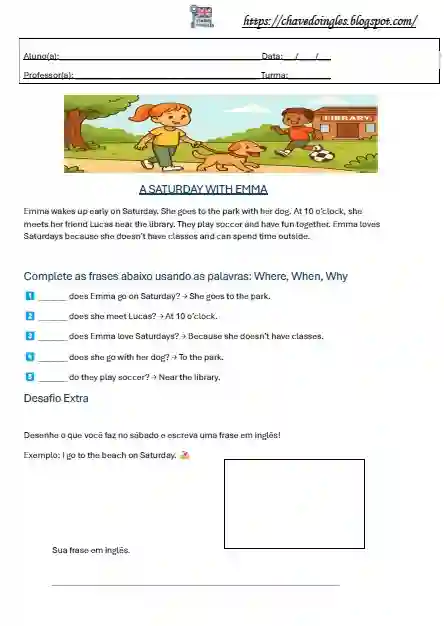 Wh Questions - Where, When & Why