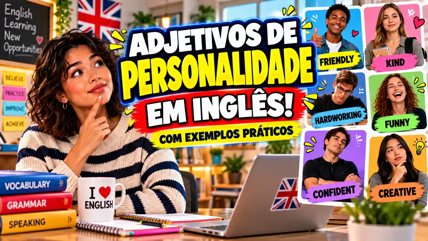 Adjetivos de Personalidade em Inglês com Exemplos