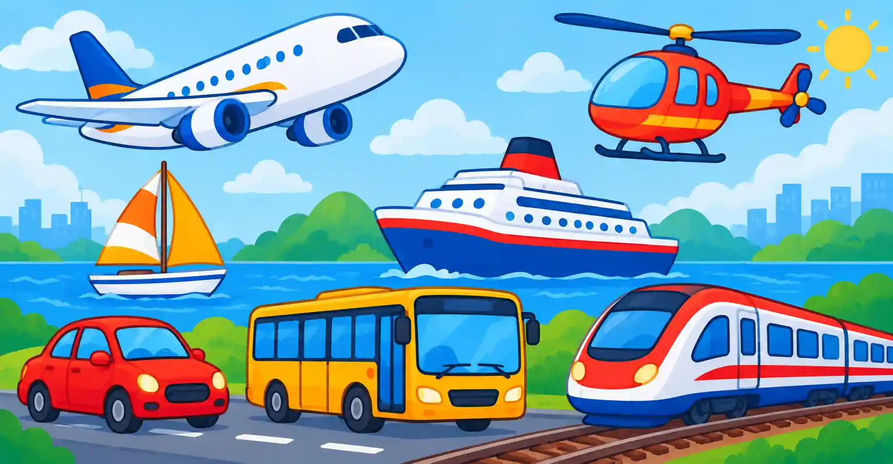 Atividade de Inglês Sobre Meios de Transporte
