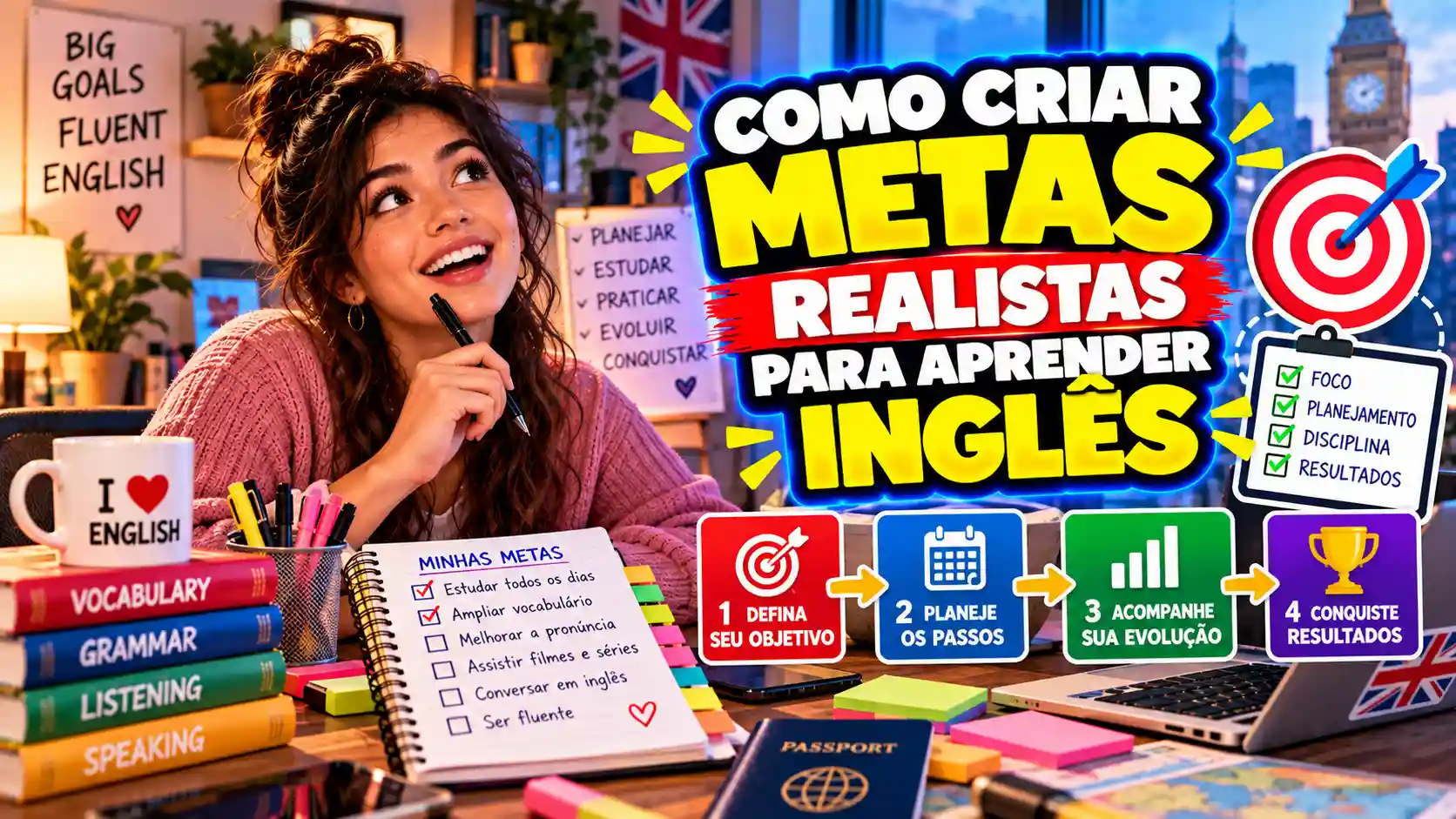 Como Criar Metas Realistas para Aprender Inglês