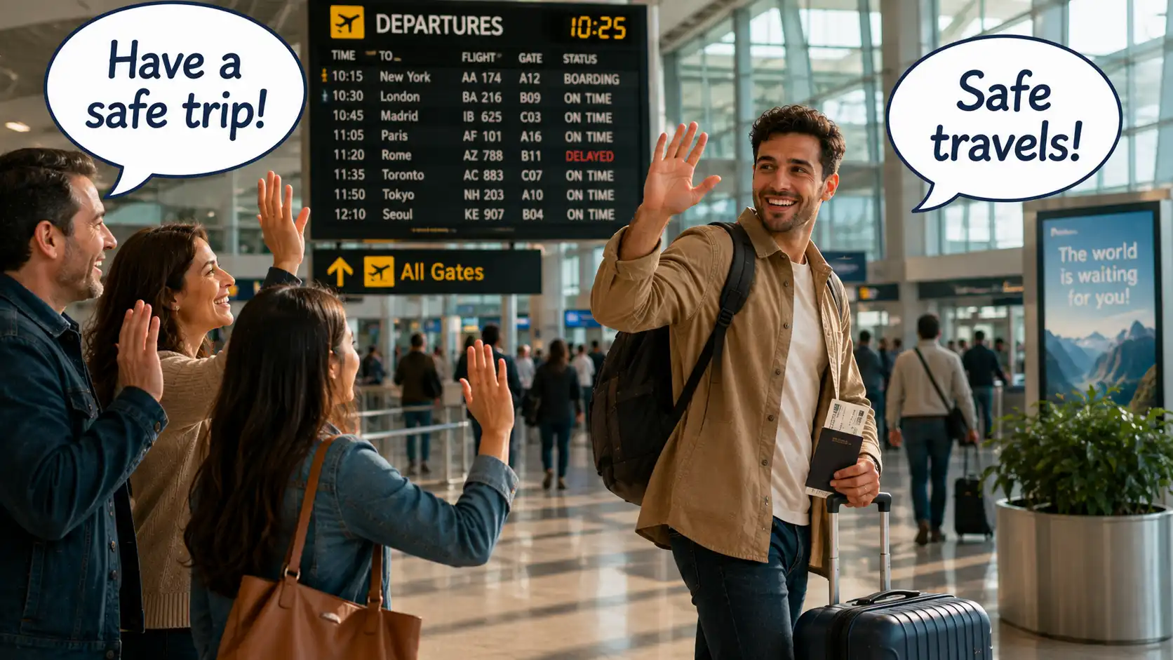 Como se diz 'Boa viagem' em inglês? Have a safe trip e outras frases