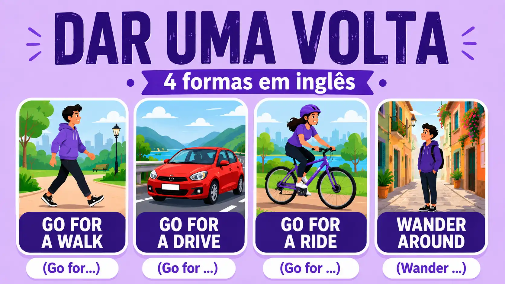 Como se diz 'dar uma volta' em inglês? A resposta depende do onde você vai