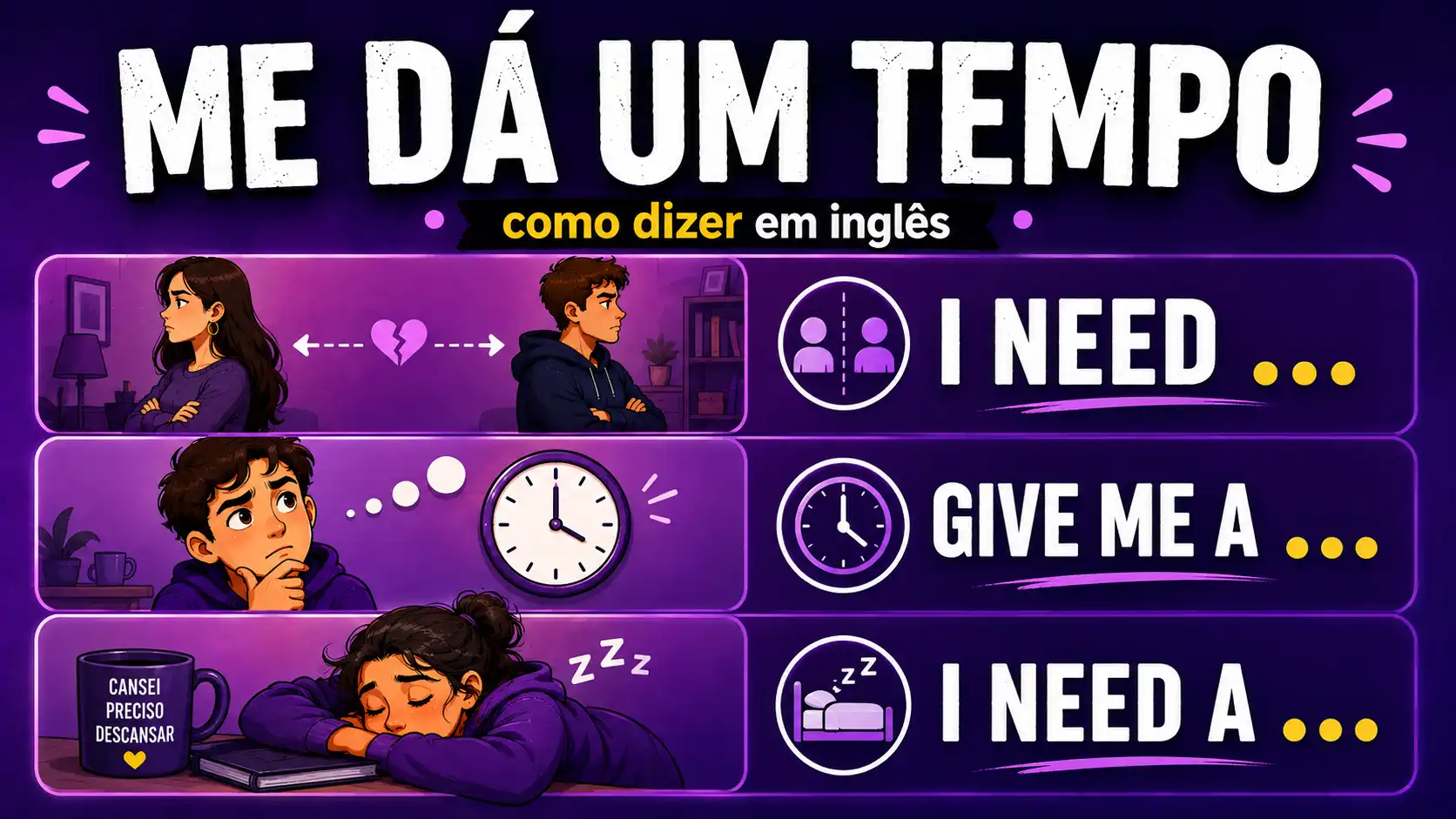 Como se diz 'me dá um tempo' em inglês? A expressão que todo brasileiro deveria saber