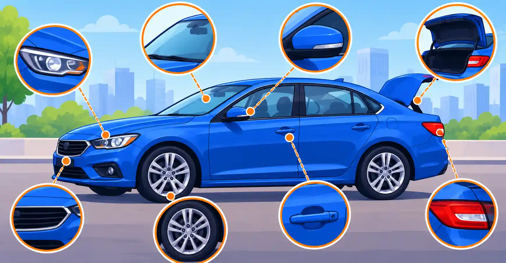 Partes do carro em inglês com tradução