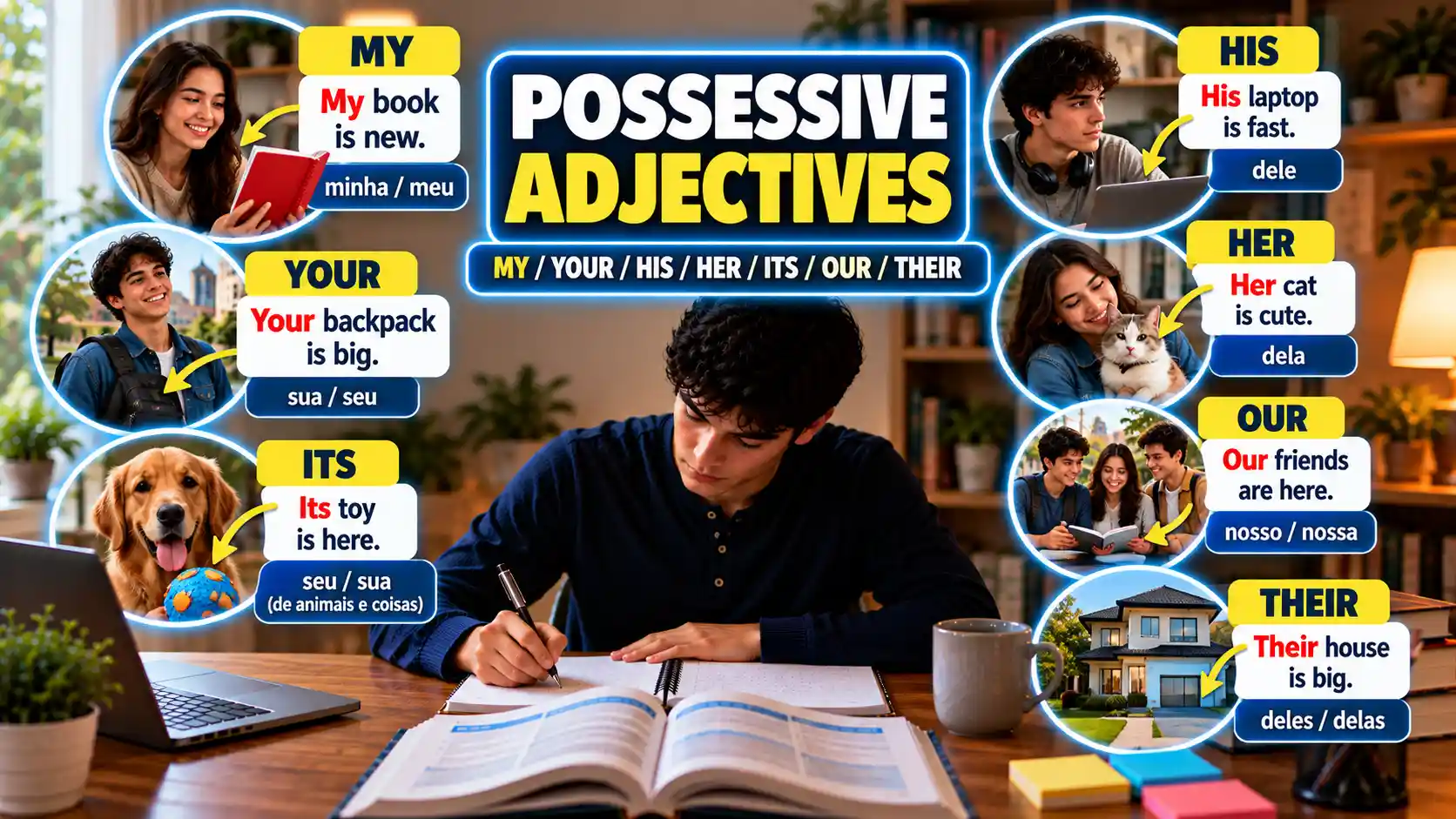 Possessive Adjectives em Inglês: My, Your, His, Her e Mais