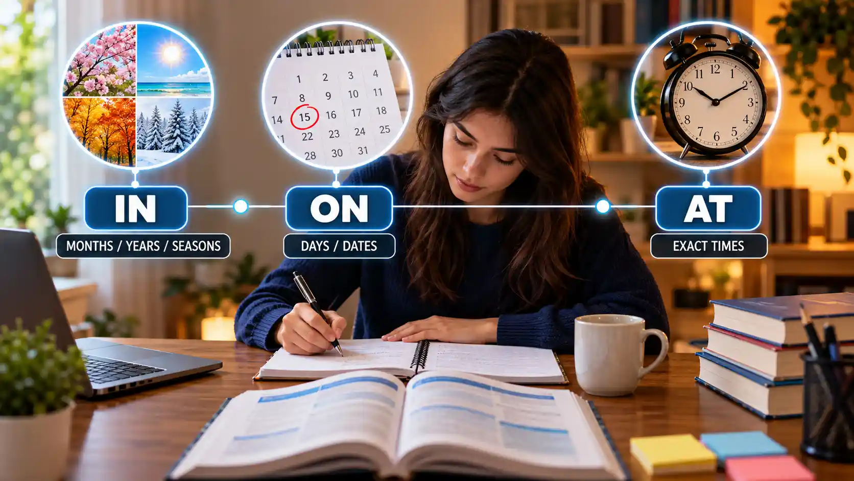 Preposições de Tempo em Inglês: In, On e At