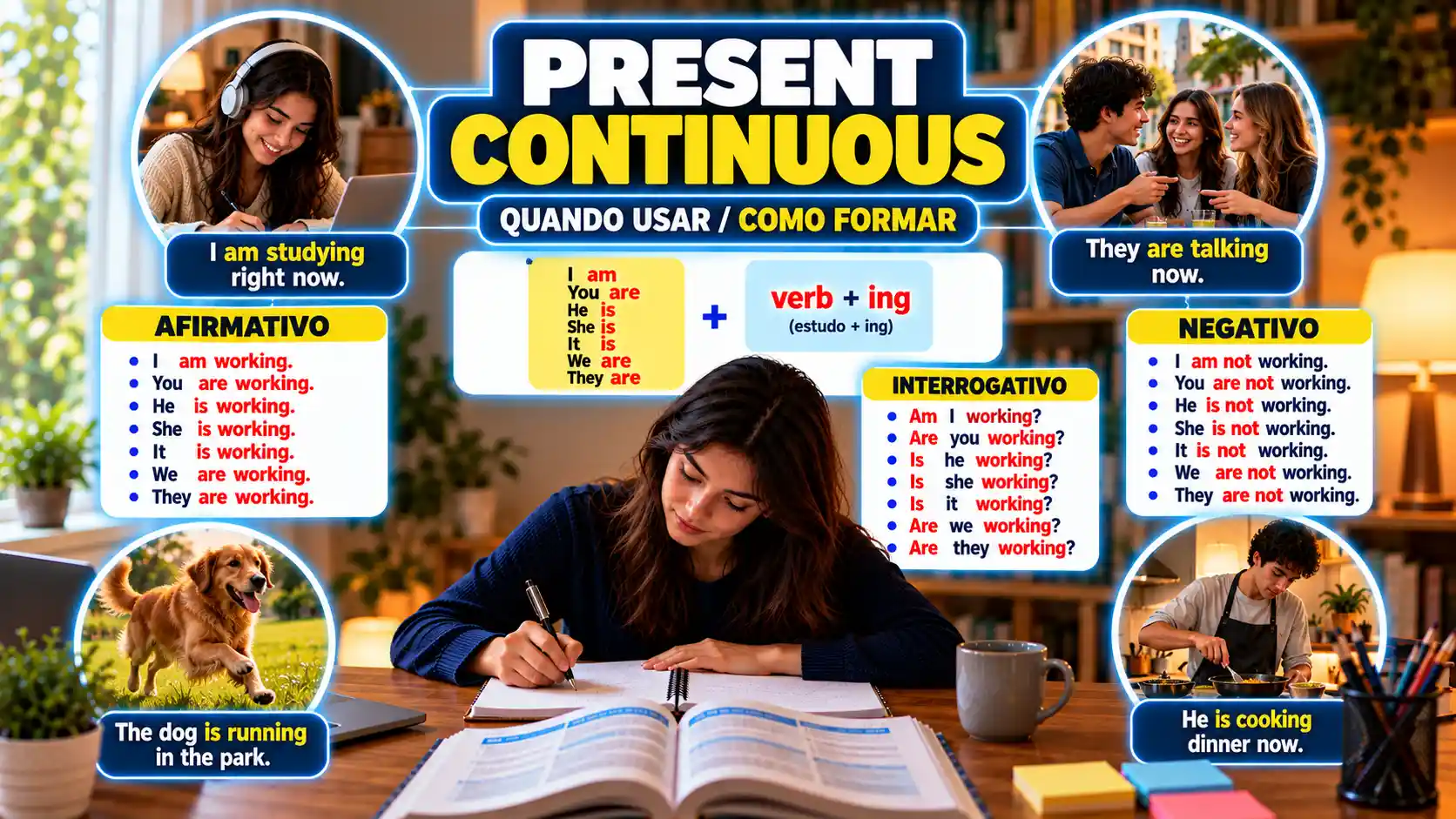Present Continuous em Inglês: Quando Usar e Como Formar