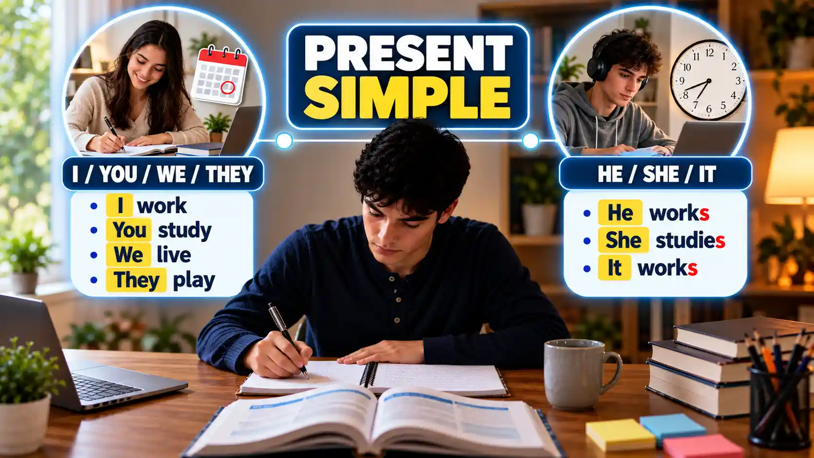 Present Simple em Inglês: Guia Completo com Exemplos