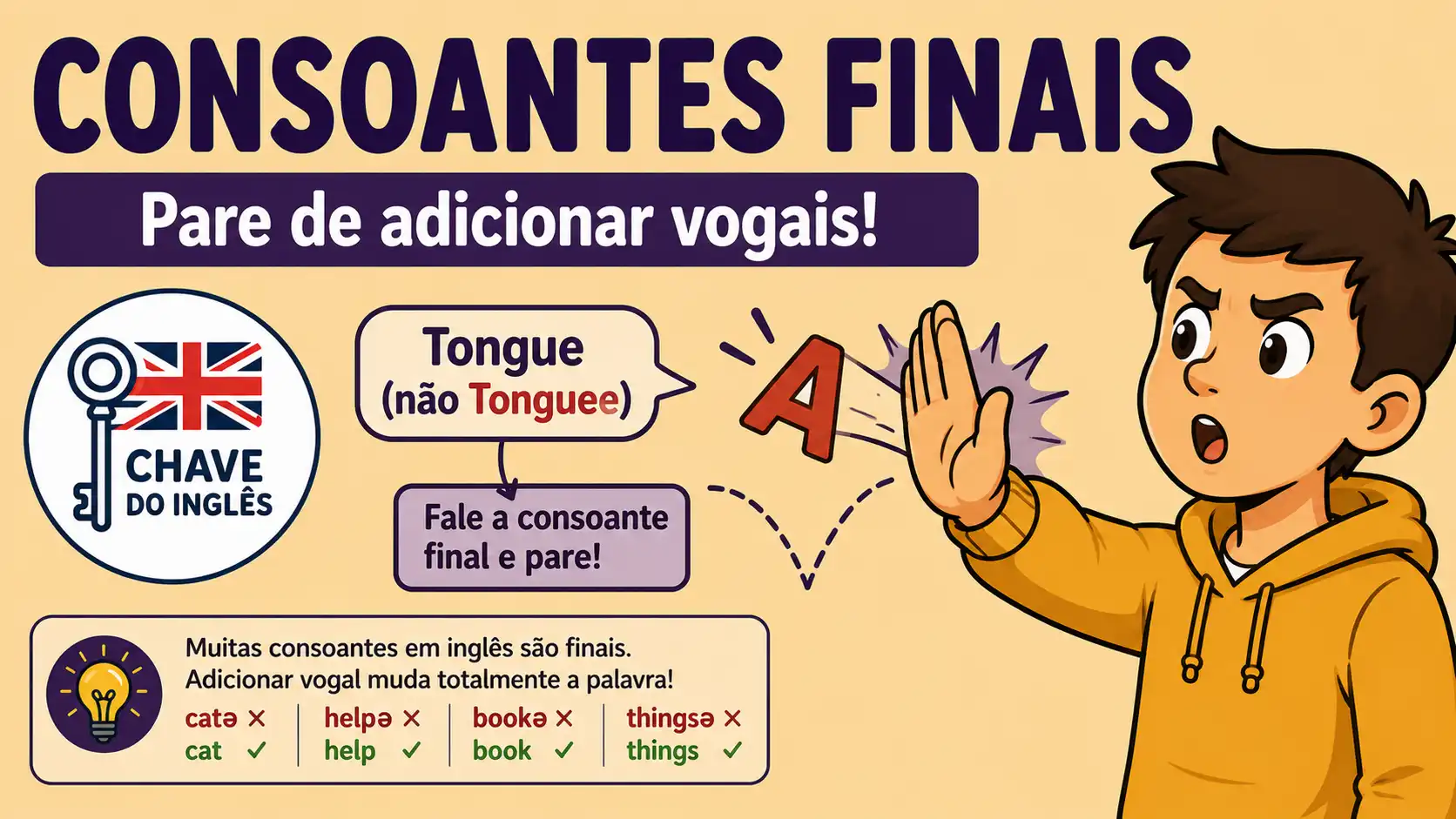 Consoantes Finais em Inglês — Pare de Adicionar Vogais no Fim das Palavras