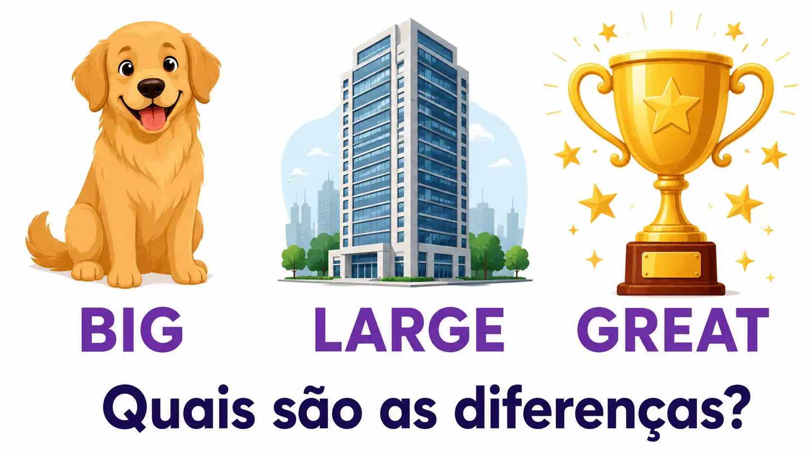 "Big", "Large" e "Great": três formas de dizer "grande" — mas são iguais?