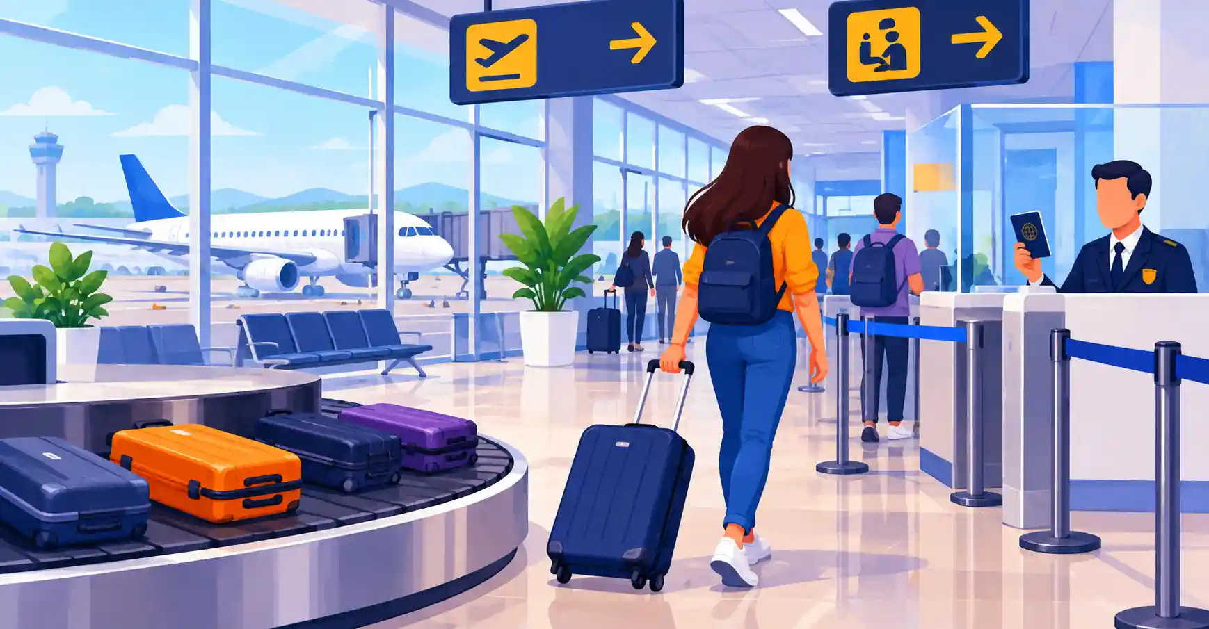 Vocabulário de aeroporto para imigração em inglês